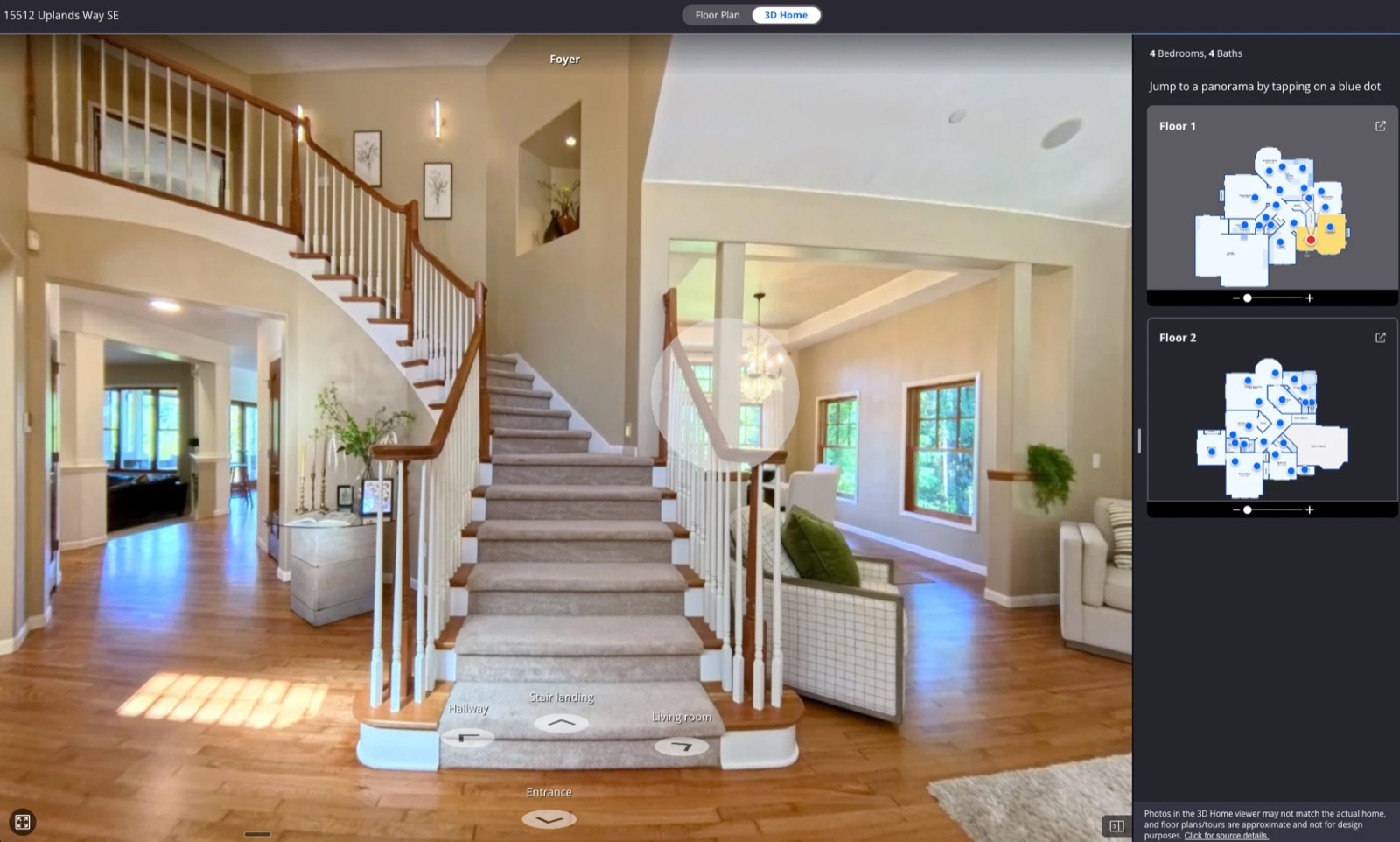 Zillow 3D tour and floor plan